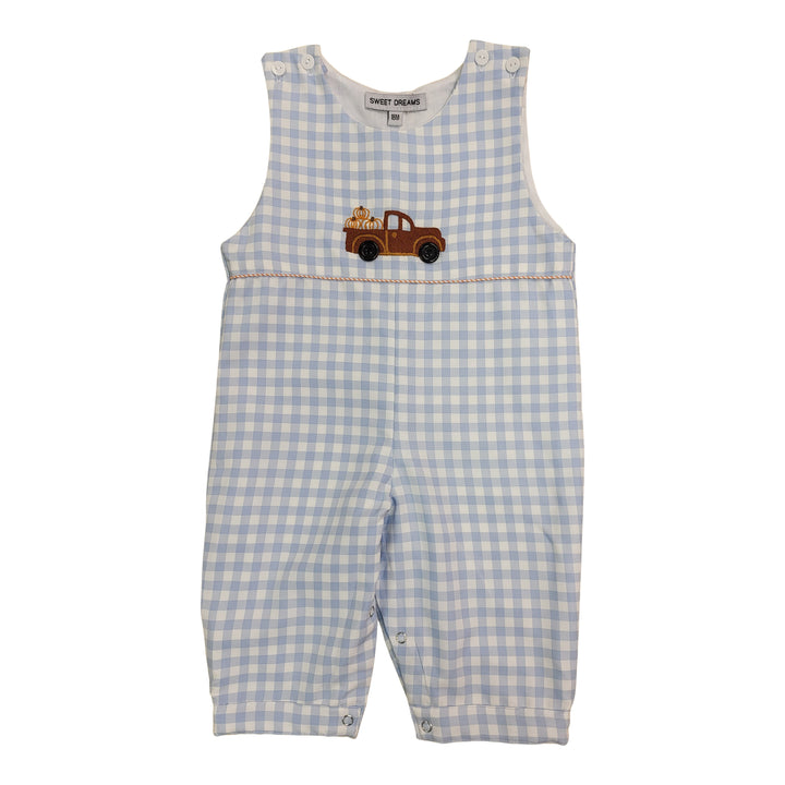 Blue Gingham Embroidered Pumpkin Longall