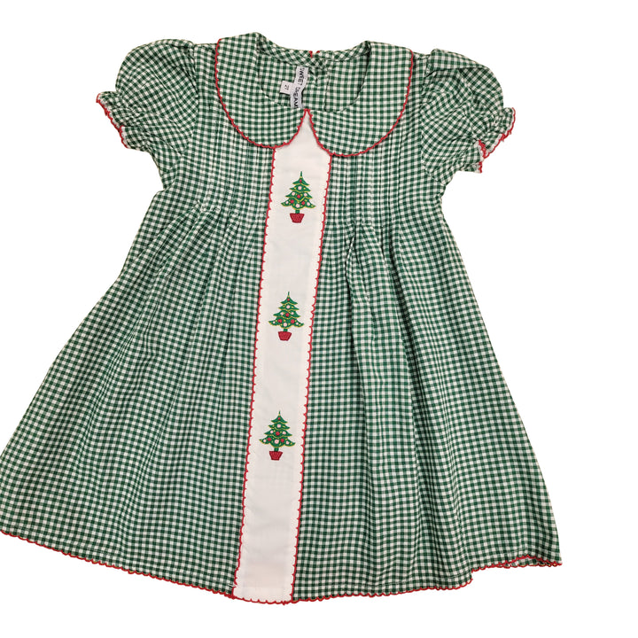 Green Gingham Christmas Tree Dress