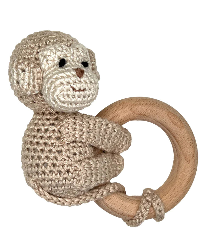 Organic Crochet Monkey Rattle